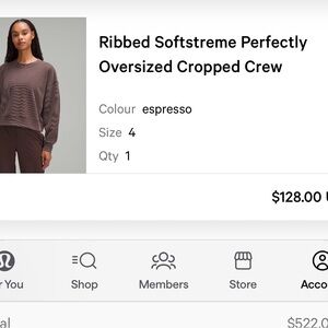 Lululemon Softstreme Cropped Set - Espresso